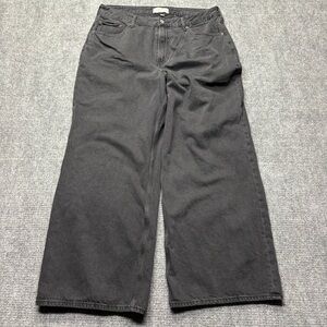 Abercrombie Fitch Jeans Womens 33 Black The Wide Leg High Rise Curve Love Denim